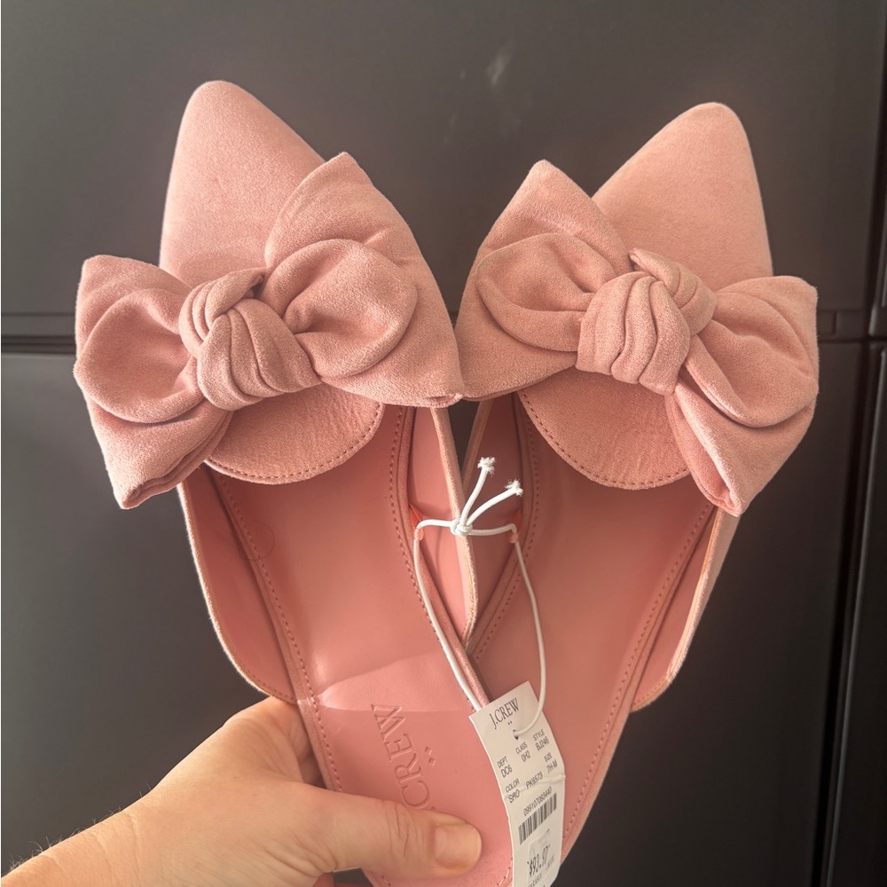 J. Crew Blush Pink Bow Flats
